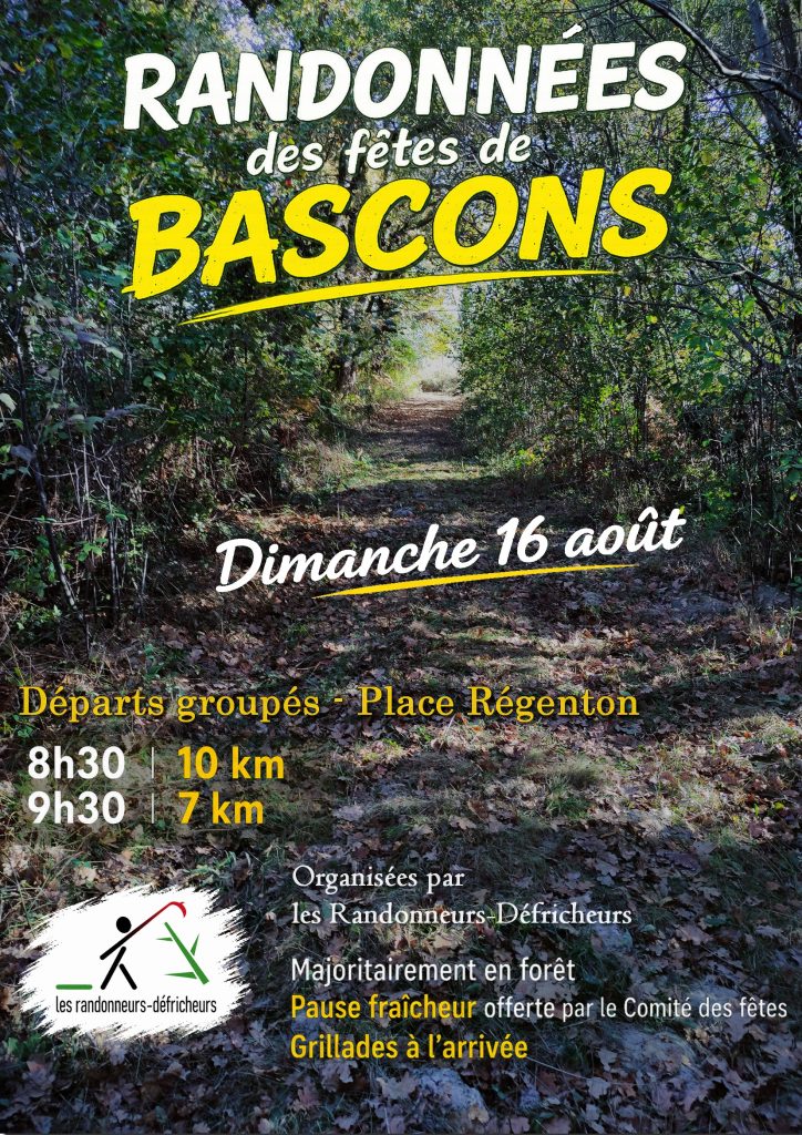 randonnée pédestres 7km ou 10km dans le cadre des fêtes commnales de Bascons